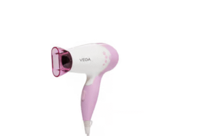 Vega Blooming Air Foldable Hair Dryer, VHDH-05 (Pink & White, 1000W)